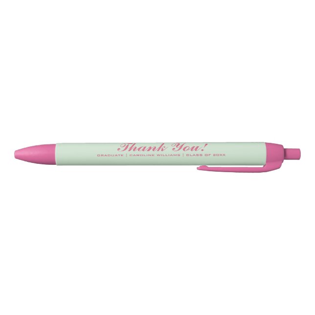 Stylo Noir Fête de graduation rose Mint Favoriser personnalis (Bas)