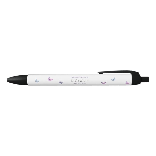 Stylo Noir Fête de mariage papillons modernes (Haut)
