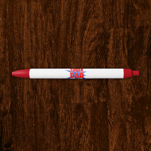 Stylo Noir Fête des pères vintage Comic Super Papa