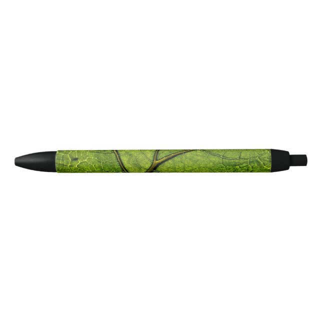 Stylo Noir Feuille de beurre verte (Devant)