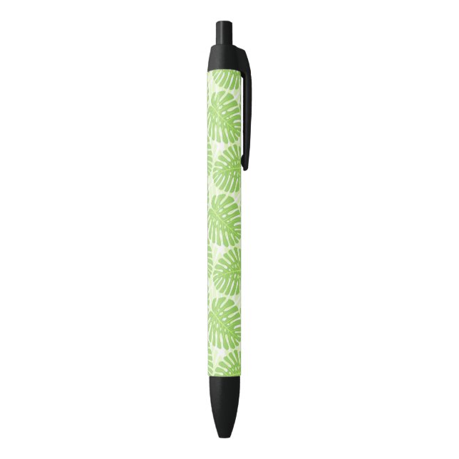 Stylo Noir Feuilles De Plante Tropical - Monstera Motif (Bas (Vertical))