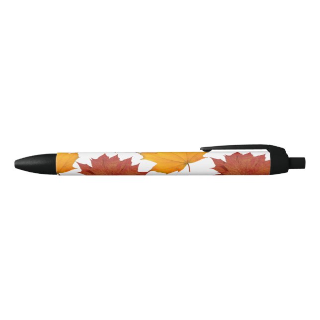 Stylo Noir Feuilles d'érable de l'automne (Haut)