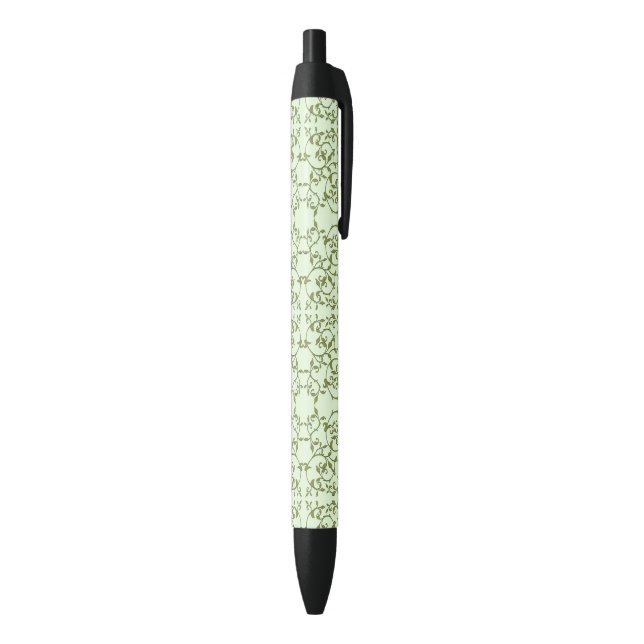 Stylo Noir Feuilles d'olive défilantes (Bas (Vertical))