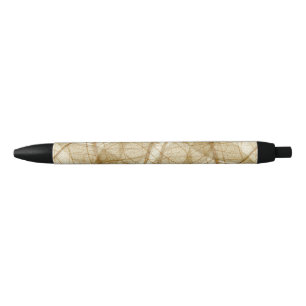 Stylo Noir Feuilles rustiques en dentelle