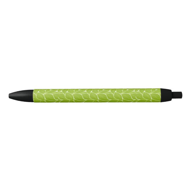 Stylo Noir feuilles verts (Devant)