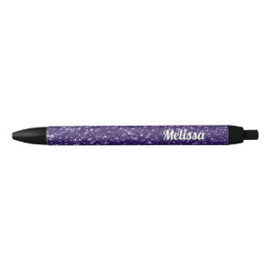 Stylo Noir Feux violet foncé ultra violet Personnaliser