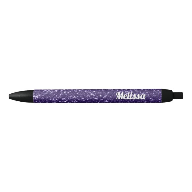 Stylo Noir Feux violet foncé ultra violet Personnaliser (Devant)
