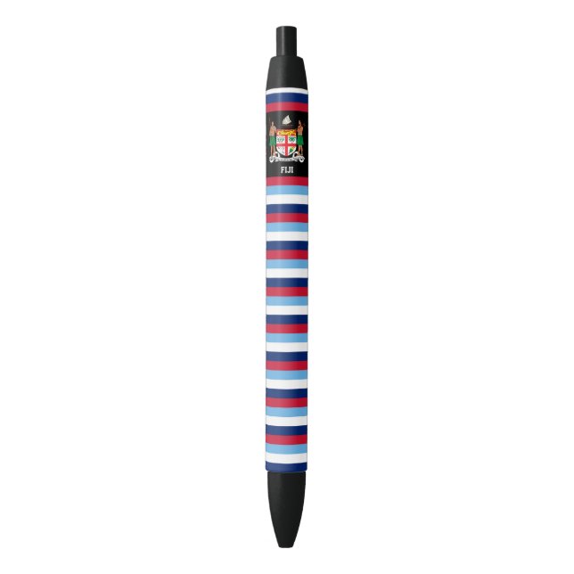 Stylo Noir Fidji Drapeau mignon Patriotique (devant Vertical)