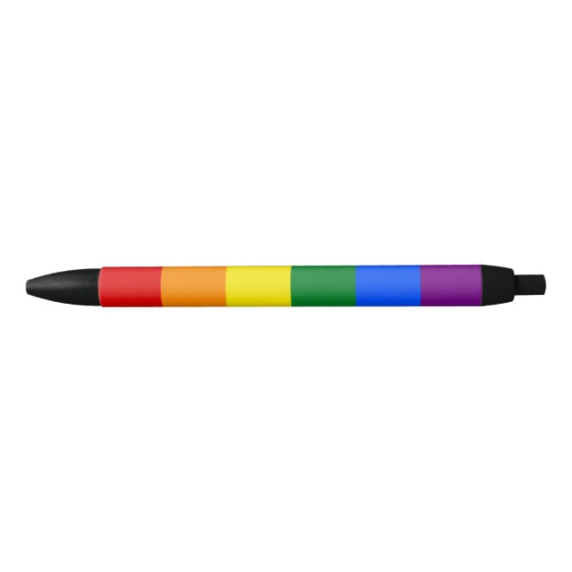 Stylo Noir Fierté arc-en-ciel (Devant)