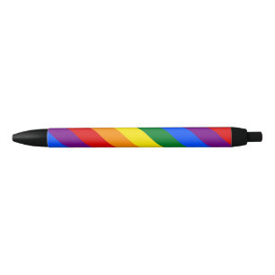 Stylo Noir Fierté arc-en-ciel