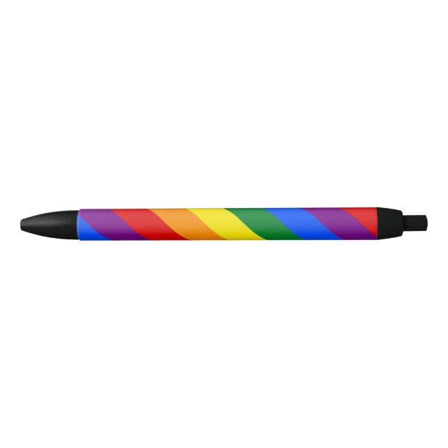 Stylo Noir Fierté arc-en-ciel (Devant)