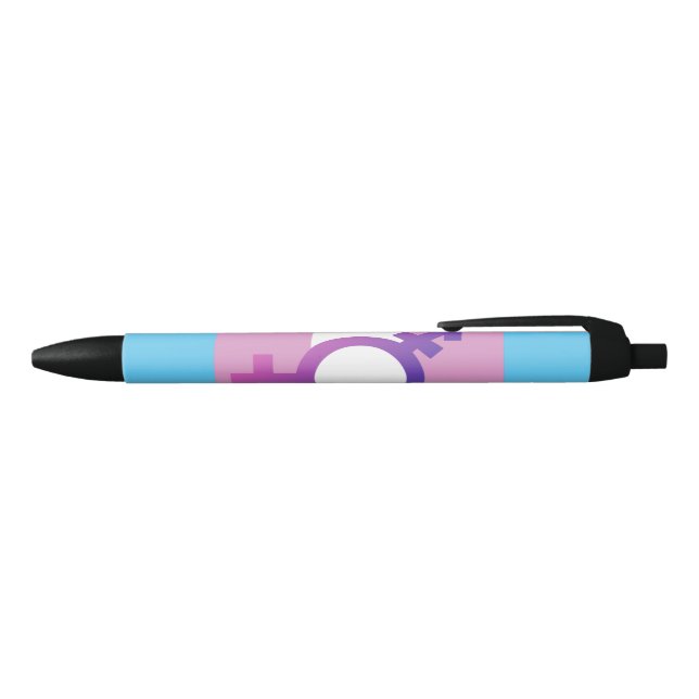 Stylo Noir Fierté et symbole transgenre (Haut)
