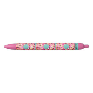Stylo Noir Fille de beignets roses saupoudrant sur mesure