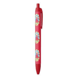 Stylo Noir Fille de fête d'anniversaire de fraise