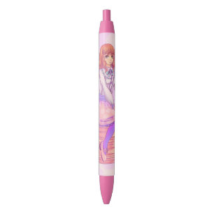 Stylo Noir Fille Macaron rose