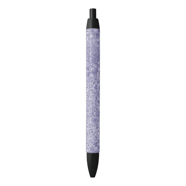 Stylo Noir Fille Parties scintillant violet Empreinte de léop (devant Vertical)