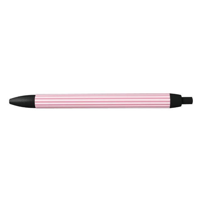 Stylo Noir Flamant rose en rayures rose (Devant)