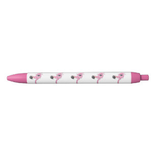 Stylo Noir Flamant rose rose rétro