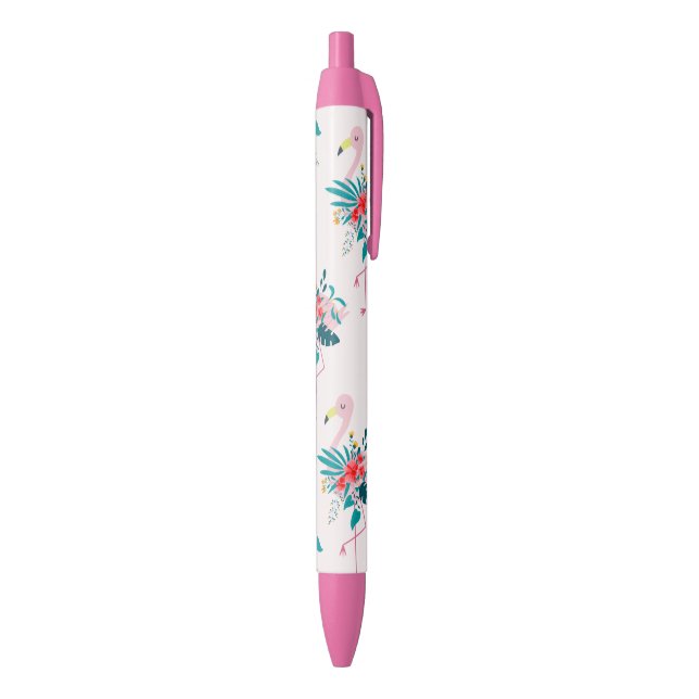 Stylo Noir Flamingo floral tropical mou (Bas (Vertical))
