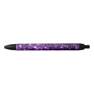 Stylo Noir Flamme de parties scintillant foncé violet brillan