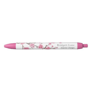 Stylo Noir Fleur de cerisier Nom + titre