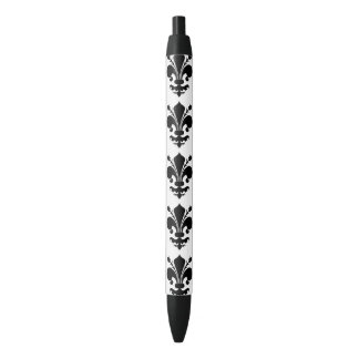 Stylo Noir Fleur de lis médiévale noire et blanche motif