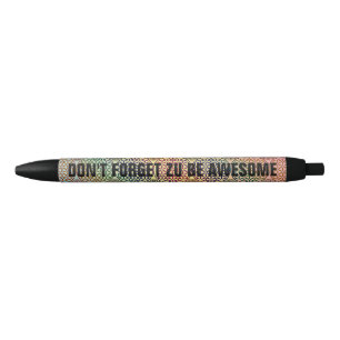 Stylo Noir Fleur de vie - motif de grunge de timbre 1
