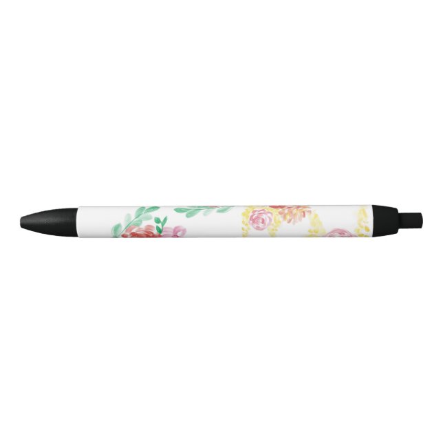 Stylo Noir Fleur d'eau (Devant)