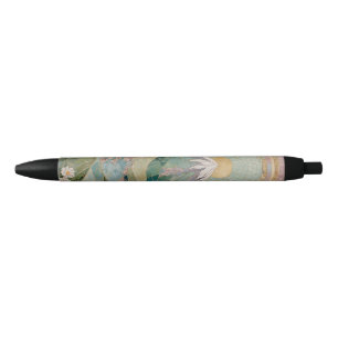 Stylo Noir Fleur éthérée : Volcan en mosaïque pastel au print