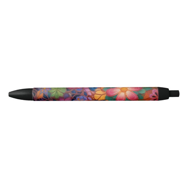 Stylo Noir Fleur Fun (Devant)