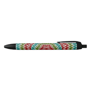 Stylo Noir Fleur mandalaic hypnotique