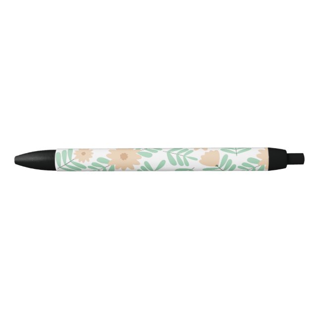 Stylo Noir Fleur minimale (Devant)