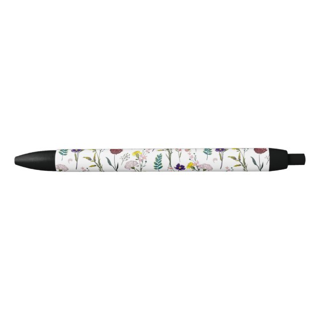 Stylo Noir Fleur Sauvage Vibrante  (Devant)