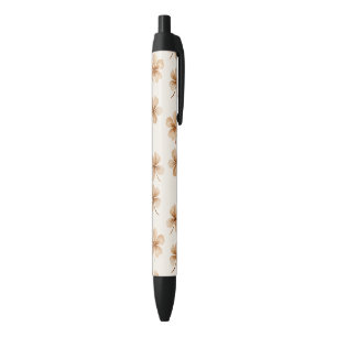 Stylo Noir Fleurs Crème