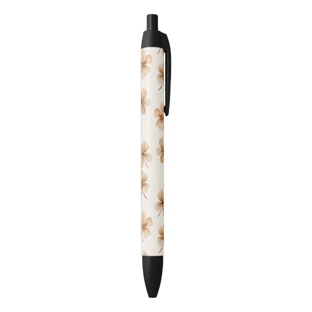 Stylo Noir Fleurs Crème (Bas (Vertical))