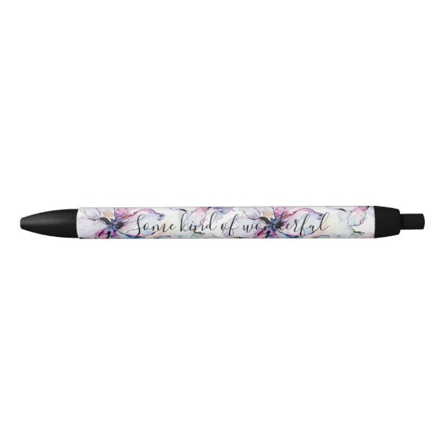 Stylo Noir Fleurs de l'île violette (Devant)