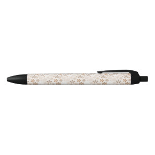 Stylo Noir Fleurs de marguerite beige esthétique florale Dits