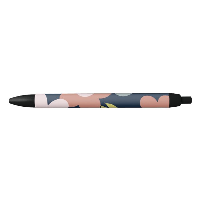 Stylo Noir Fleurs de printemps (Devant)