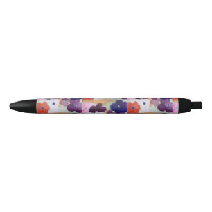 Stylo Noir Fleurs de printemps de l'anémone