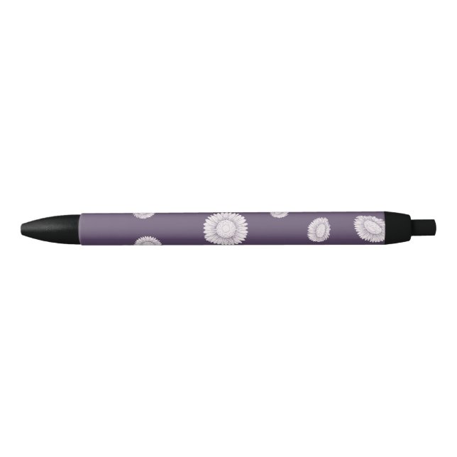 Stylo Noir Fleurs de soleil (Devant)