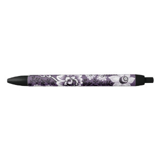Stylo Noir Fleurs Fantastiques (Prune) Beaux-Arts