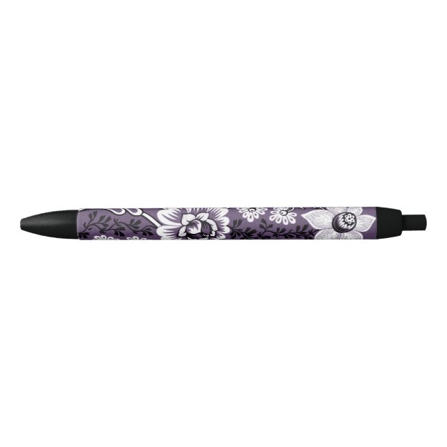 Stylo Noir Fleurs Fantastiques (Prune) Beaux-Arts (Devant)