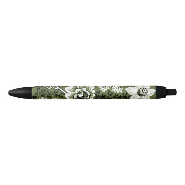Stylo Noir Fleurs Fantastiques (Vert de mousse) Beaux-arts (Devant)