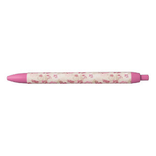 Stylo Noir Fleurs modernes roses mignonnes motif Haut basket