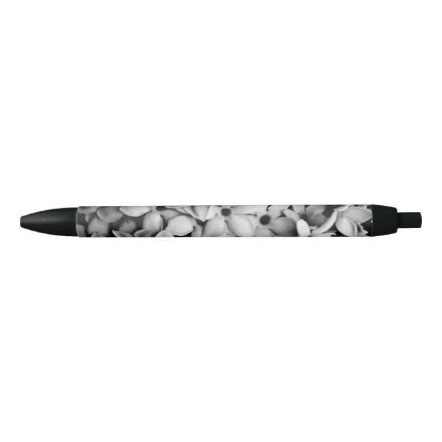 Stylo Noir fleurs noir et blanc (Devant)