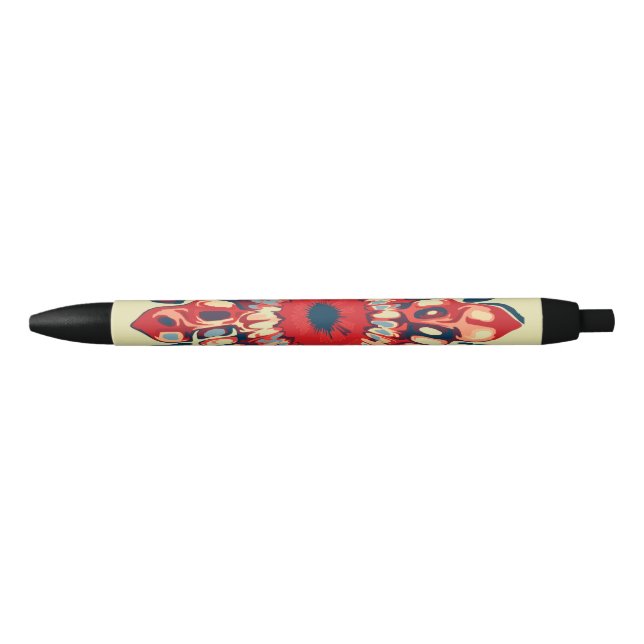 Stylo Noir FLEURS SUN Abstraites - bleu rouge + votre backgr. (Devant)