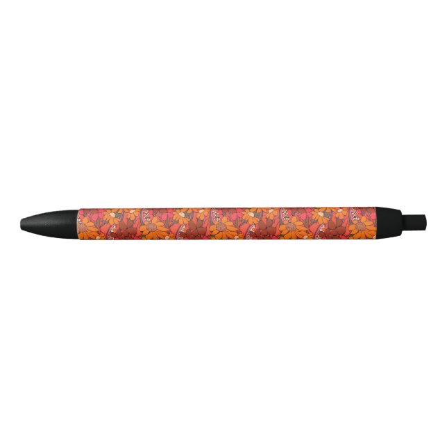 Stylo Noir Fleurs Super tombées (Devant)