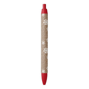 Stylo Noir Flocons de neige de Noël au cacao crème