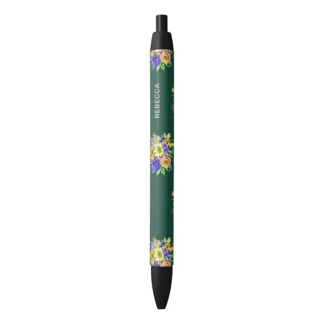 Stylo Noir Floral (devant Vertical)