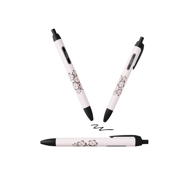 Stylo Noir Floral (Créateur téléchargé)